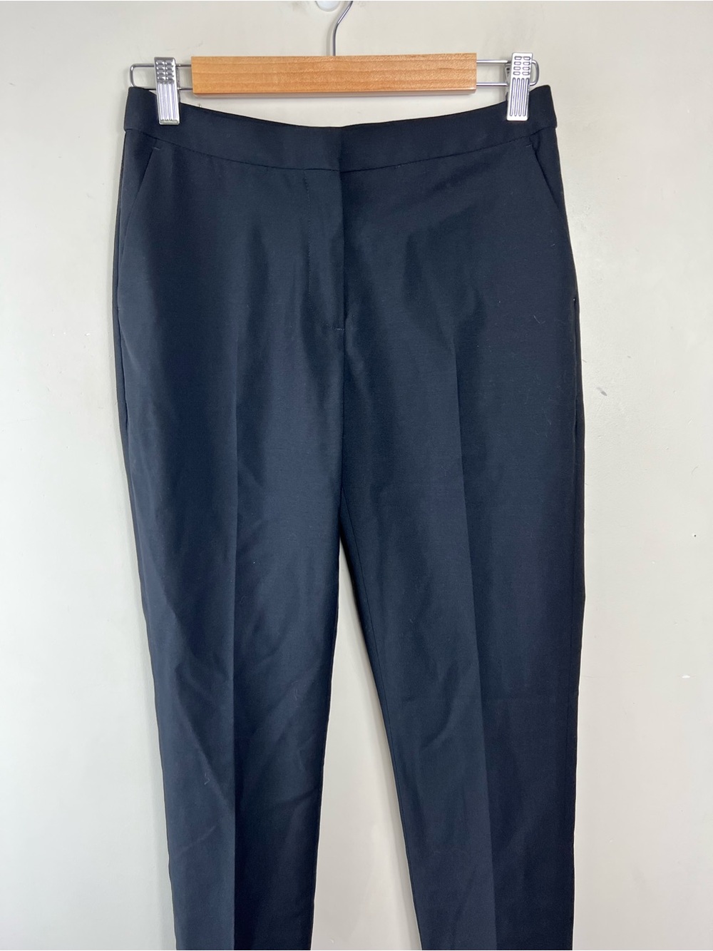 Reiss Women’s Wool Blend Black Trouser Pants Size 4 Career Office Mid Rise - Picture 4 of 12